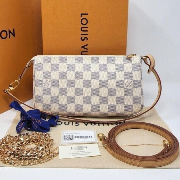 LOUIS VUITTON Pochette Accessoires Damier Azur Pouch Bag Crossbody M41207 NWT - Picture 12 of 12